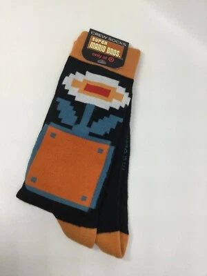 Super Mario Bros Crew Socks Fire Flower Adult Unisex - NWT - Image 1 of 3