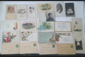 Lote de 21 postales antiguas vintage usadas y tarjetas antiguas familiares en blanco y negro a color - Imagen 1 de 5