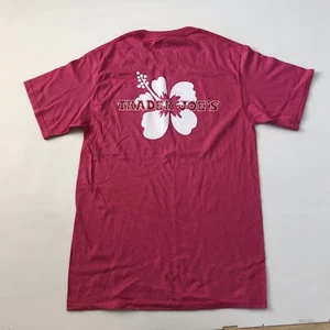 Trader Joe's Short Sleeve M Employee T-Shirt Hibiscus Size Medium Pink Women - Picture 1 of 12