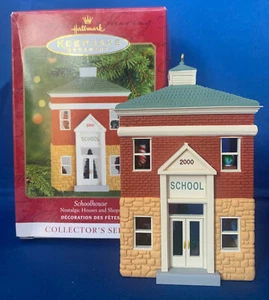 2000 Hallmark Keepsake #17 Schoolhouse Nostalgic Houses Christmas Ornament - Picture 1 of 10