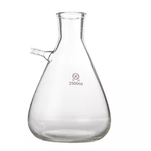 2500ml Glass Filtering Flask 2.5 Lit Heavy Wall Boro Glass3.3 Filtration Vessel - Picture 1 of 5