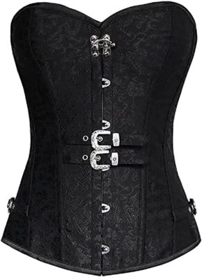 sexy Vintage Corsage Korsett schwarz Gothic Steampunk Bustier Corsagentop - Bild 1 von 4