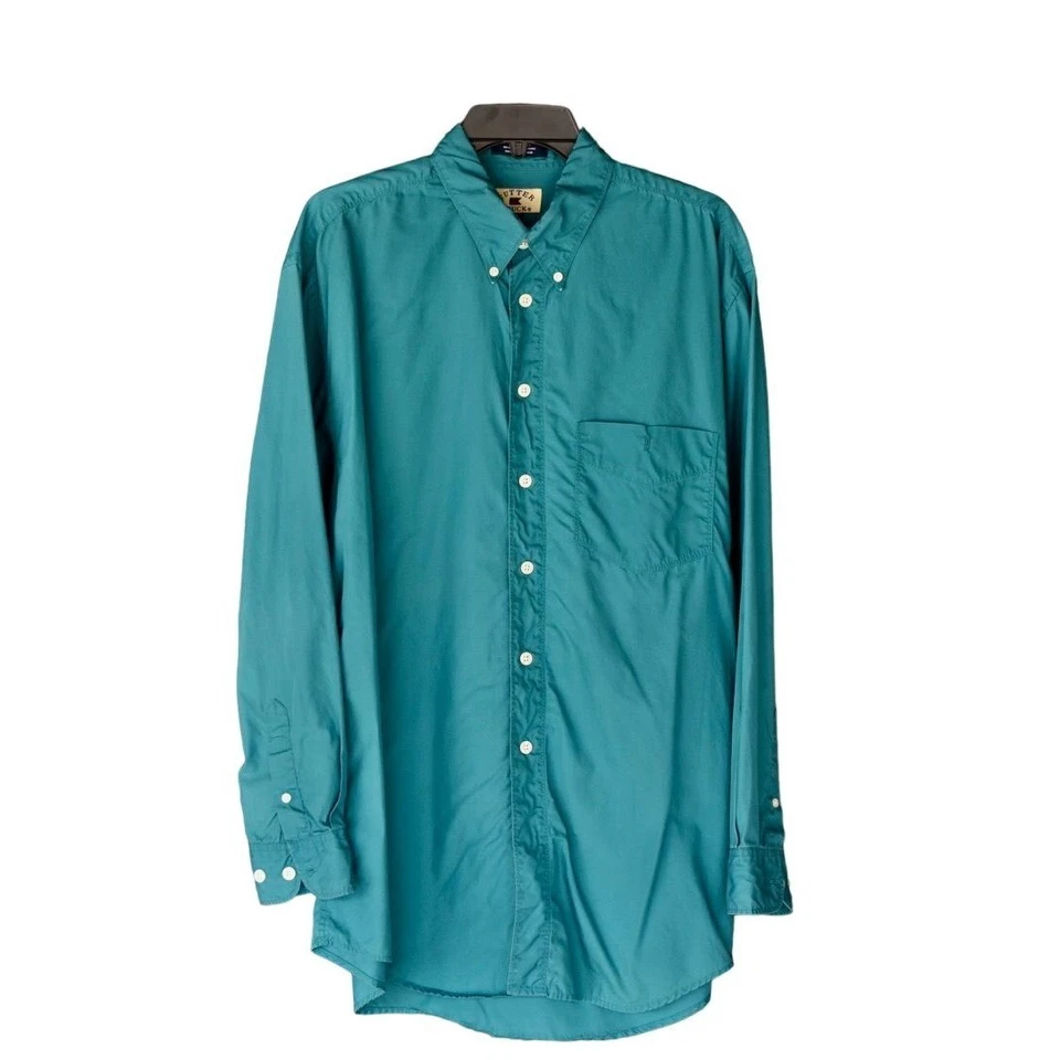 Men's Vintage Cutter & Buck Teal Long Sleeve  Dress Shirt 2 Ply Yarns XL - Image 1 of 4
