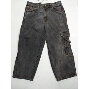 K Gold Cargo Jeans Skater Size 36 Cotton Black - Picture 1 of 15