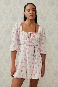 Kimchi Blue Crysta Floral Mini Dress in White Size XXS - Picture 1 of 4
