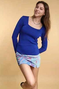 Bluse Damen Langarmshirt Figurbetontes Oberteil Leicht Top für Freizeit Büro - Bild 1 von 47