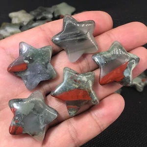 5 piezas Piedra de sangre natural de África estrellas cuarzo cristal curativo cristal regalo 1" - Imagen 1 de 9