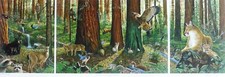Charles Lynn Chick Bragg "In the company of Giants" sequoia Hand Signed triptych