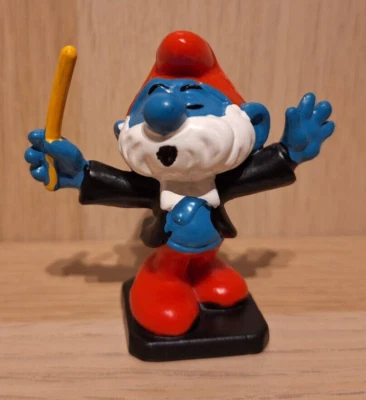 20092 Smurf Papa Schlumpf Dirigent Bully Peyo Nr. 5 West Germany Vintage alt rar - Bild 1 von 4