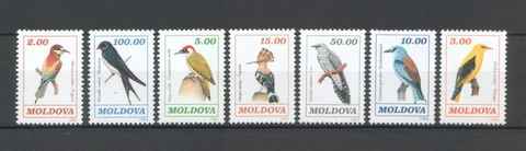 Moldova 1993 Birds, Woodpecker, Hoopoe, Cuckoo, Swallow 7 MNH stamp Cover