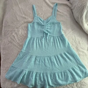 Btween Girl's Size 14 Teal Textured A-Line Spaghetti Strap Dress 100% Cotton - Picture 1 of 9