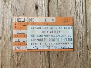 JODY WATLEY 7/31/1989 Community Center Theatre Sacto ticket stub reggae ORIGINAL - Picture 1 of 2