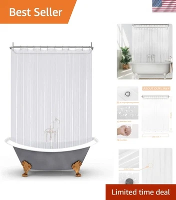 Cortina de ducha duradera para bañera con patas PEVA - Impermeable y fácil de limpiar, 180" x 70" Foto 1 de 4