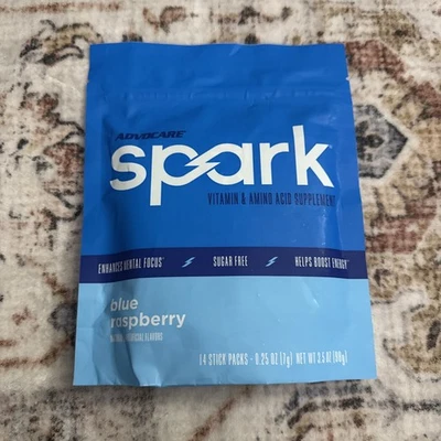 Bebida de vitamina aminoácidos Advocare SPARK 14 paquetes de frambuesa azul enfoque mental Foto 1 de 2