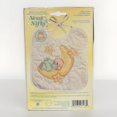 Babero vintage 2004 estampado punto de cruz "Siesta celestial" Foto 1 de 2