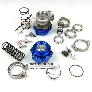 FOR Tial 44mm VBand Turbo External Wastegate 14PSI+Blow off valve 50mm BOV BLUE - Imagen 1 de 2