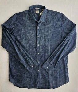 Culturata Dress Shirt Mens XXL Blue Striped Tailored Fit Soft Button Up Sz 46/18 - Picture 1 of 7
