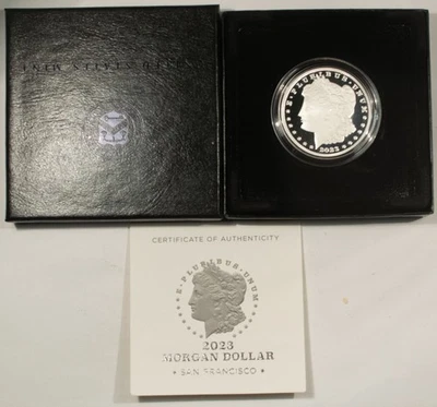 2023-S PRIVY $1 PROOF MORGAN DOLLAR SILVER COMMEMORATIVE - GEM PROOF, MINT PKG - Image 1 of 4