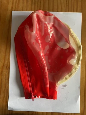 Máscara de goma transparente con capucha de látex de 2 capas con cremallera antes y después para fetiche Foto 1 de 4