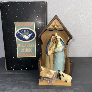 WILLIRAYE STUDIOS First Christmas NATIVITY W/stable 5 pc Set WW2977 Rare New - Picture 1 of 8