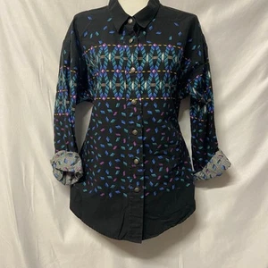Brooks & Dunn Shirt Top Bouse Panhandle Slim Cotton Button Up Size L Vintage - Picture 1 of 10