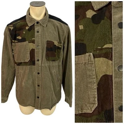 Club Room Shirt Mens XL Lined Camo Snap Jacket Shacket Army Green Olive - Image 1 of 4