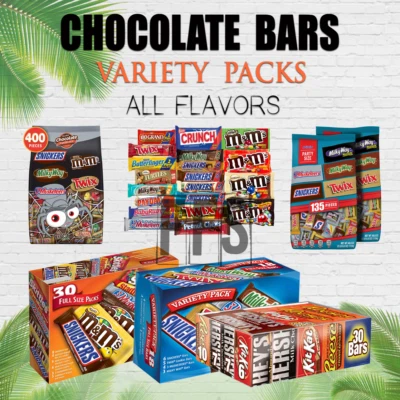 Chocolate Bars Snickers Twix Kitkat M&Ms Mars Milky Way Hersheys or VARIETY PACK
