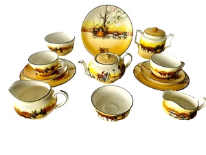 Royal Doulton Serienware Coaching Days 13-teiliges Tee-für-2-Set Victor Venner 1905-22 - Bild 1 von 19