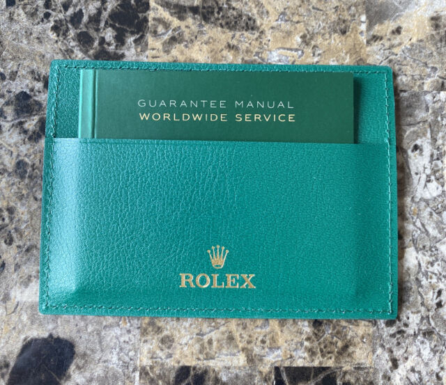 Original Vintage Rolex Booklet Manual Papers Holder Green Leather