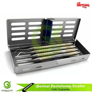 4 Pcs Dental Periotome Atraumatic Extraction Scaler Gold Series With Cassette - Picture 1 of 6