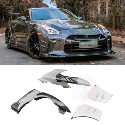UNDERCOVER STILE TOP SECRET CARBONIO & FRP PER NISSAN GT R R35 2009UP PARAFANGO LATERALE PRESA ARIA