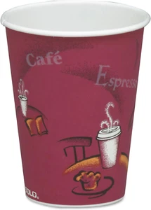 378SI Bistro Design Hot Drink Cups, Paper, 8Oz, Maroon, 50/Bag, 20 Bags/Carton - Picture 1 of 2