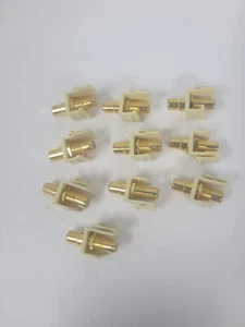 10 Pcs RCA Keystone Jack Coupleur Audio Vidéo Snap In Insert Blanc Centre (Ivoire) - Photo 1/5