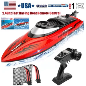 2.4Ghz 20km/h RC Racing Boat Remote Control Boat Fast RC Boats for Adults Kid US - Picture 1 of 10