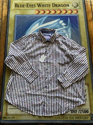 NUEVO CON ETIQUETAS Camisa Robert Graham Abotonada Tonale Púrpura Rayas Hombres Talla 4XLT Grande Alta $265 Foto 1 de 4