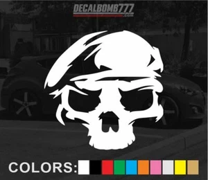 Skull Beret Decal Sticker vinyl marines navy Turbo rzr military Diesel army - Imagen 1 de 2