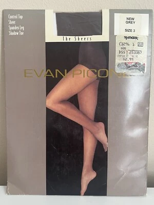 Top Evan Picone The Sheers Control Spandex Transparente Pierna Sombra Puntera Nuevo Gris Talla 3 Foto 1 de 4