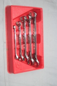 Snap On 5pc 6pt SAE Flank Drive Double End Flare Nut Wrench Set RXFS605B - Foto 1 di 3