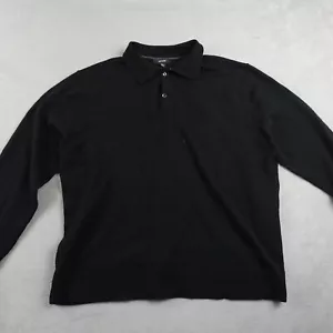 Alfani Polo Sweater Mens L Black Long Sleeve Knit Soft Classic Warm Dressy Wool - Picture 1 of 16