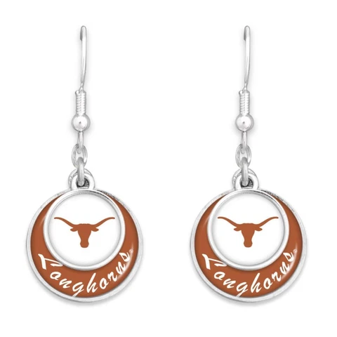 Texas Longhorns Stacked Disk Earrings Jewelry Gift Licensed UT Cover
