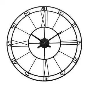 Hometime Wanduhr schwarz Metallausschnitt 60 cm B9782 - Bild 1 von 2