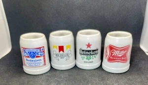 Ceramarte Mini Stoneware Beer Steins/Shot Glasses.Set of 4 - Picture 1 of 8