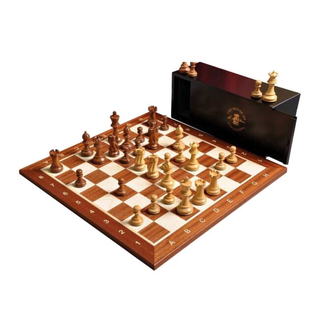 14 Folding Victorian Staunton Golden Acacia Wood 3 Chess Set - Chess –  House of Chess