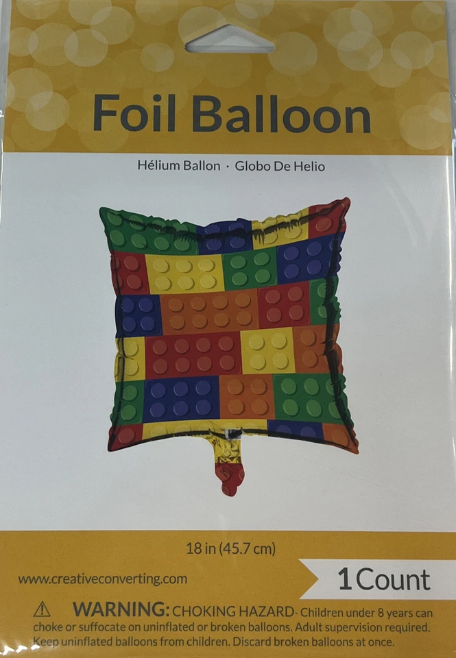 Creative Converting Building Block 18" Foil Balloon New!!! - Image 1 of 2