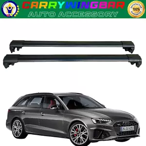 New For Audi A4 Avant B9 2016-2023 Roof Rack CrossBars Anti-theft system Black - Picture 1 of 15