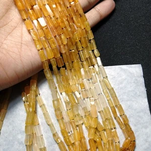 Natural Jade Rectangle 3.8-5 mm Smooth Beads Gemstone 17"Inch 1 Strand - Picture 1 of 6
