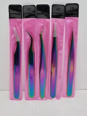 Eyelash Extension Tweezer Set Of 5 By Allstarry New - Image 1 of 4