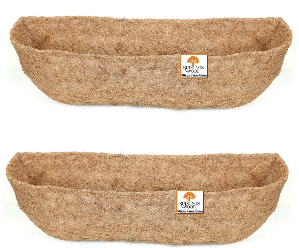 Window Box Coco Fibre Garden Wall Trough Flower Coir liners 24" Set of 2 - Image 1 of 1