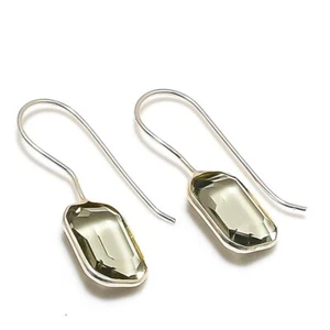 Faceted Smoky Quartz Gemstone Gift 925 Sterling Silver Jewelry Earrings 1.18" o8 - Picture 1 of 6