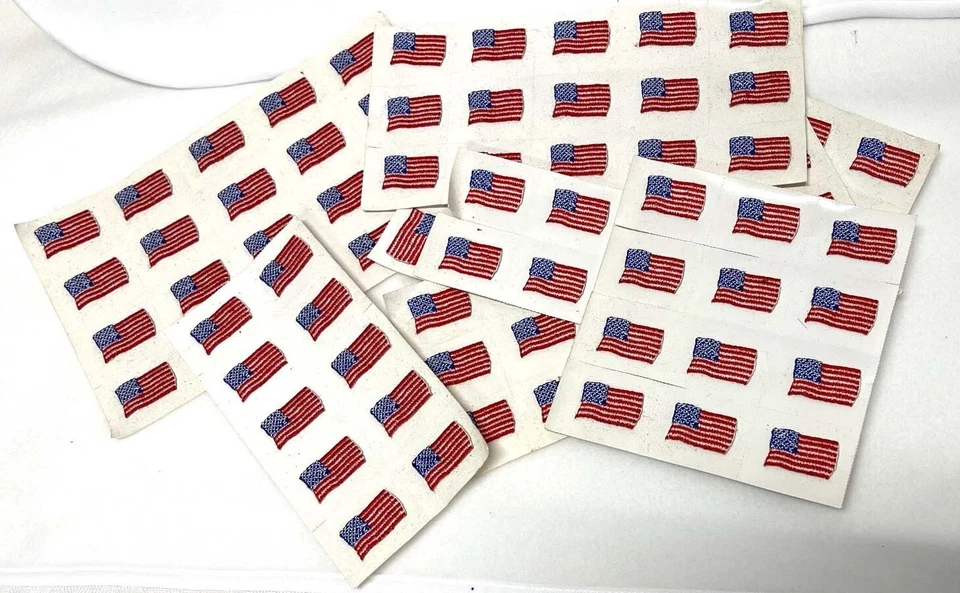 12 American Flag Heat Seal Back Adhesive Applique Patches - Image 1 of 1